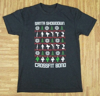 CrossFit Bond Santa Showdown Christmas Shirt ~ Men's Small S ~ SS Dark Gray - Image 1 of 4