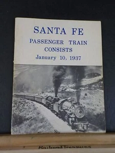 Santa Fe Passenger Train Consists 1937 January 10 Soft Cover - Picture 1 of 7