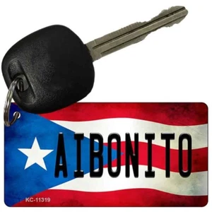 Aibonito Puerto Rico Bandera del Estado Metal Aluminio Llavero Placa Etiqueta Arte - Imagen 1 de 1