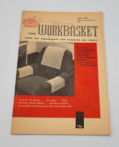 1959 July THE WORKBASKET Magazine Chair Set, Shamrock Edge, Constellation Doily - Picture 1 of 4