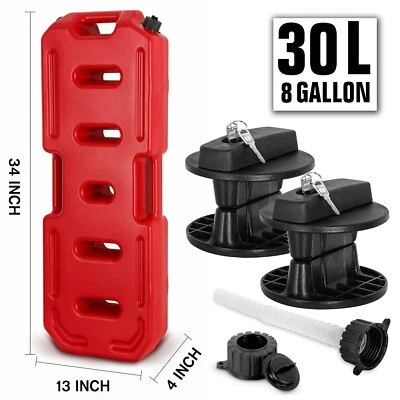 30L 8Gallon Emergency Backup Tank Fuel Pack Gas Gasoline W/ Lock ATV SUV Offroad Foto 1 de 4