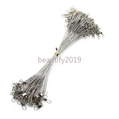 Plataformas líderes de alambre de pesca de acero inoxidable 100 piezas cables anti mordeduras Foto 1 de 4