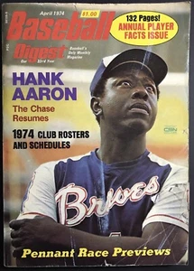 April 1974 Baseball Digest - Hank Aaron Cover (kein Etikett) Beat Babe Ruth Record - Bild 1 von 5