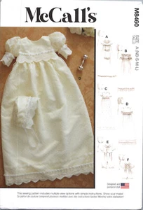 McCalls 8460 Abito da battesimo neonato pappagallo modello da cucito cofano da 1 a 18 mesi - Foto 1 di 2