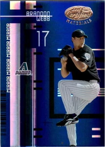 Espejo de materiales Leaf Certified 2005 azul #14 Brandon Webb/50 - casi nuevo-como nuevo - Imagen 1 de 2