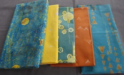 Lot of (5) Cuts of Batik Print Fabrics (NEW) (4) 1yds & (1) 1/2yd Unbranded - Image 1 of 4