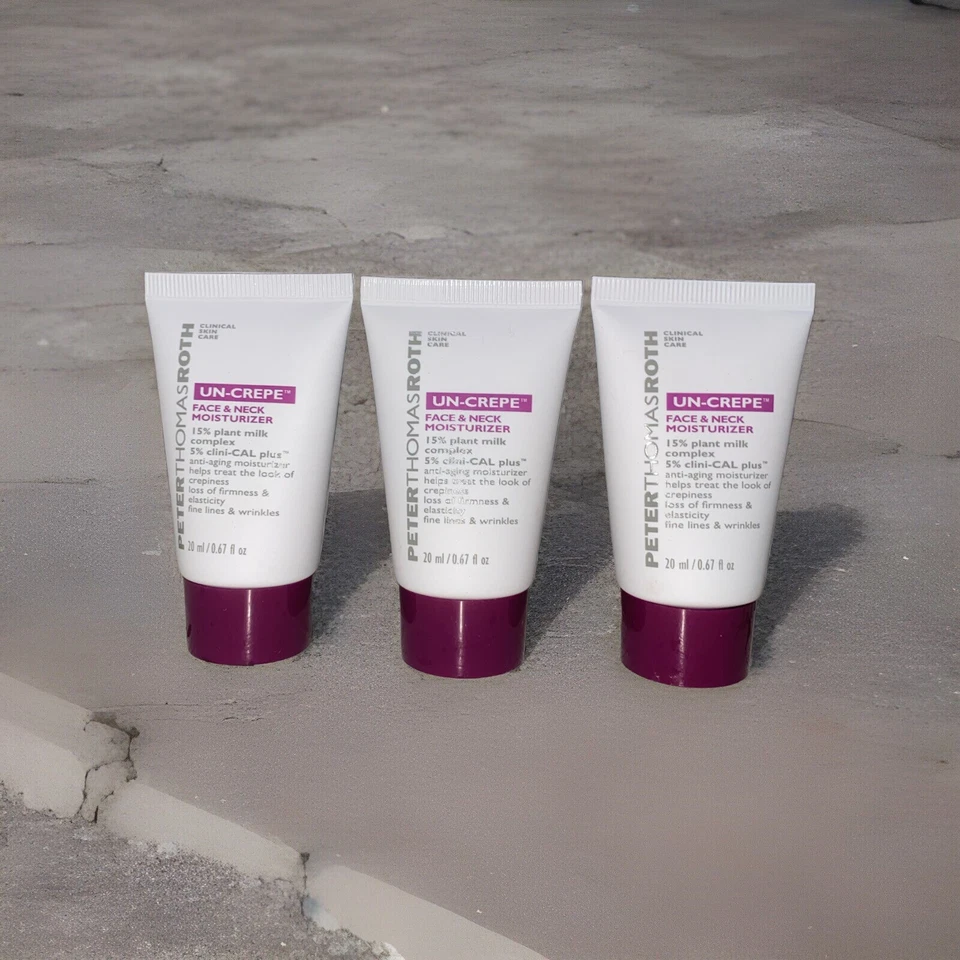 NEW *THREE* Peter Thomas Roth UN-CREPE FACE & NECK MOISTURIZER 3x 0.67 = 2.01 oz - Image 1 of 1