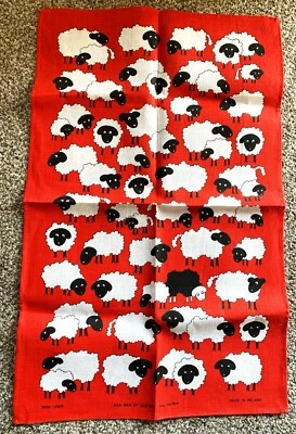 Toalla de té irlandesa de lino ULSTER WEAVERS BAA-BAA Reg #7806 19”x30” oveja Irlanda NUEVA Foto 1 de 4