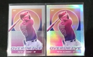 2021 Panini Chronicles Pete Alonso Overdrive Silver Prizm Refractor+Base NY Mets - Picture 1 of 5