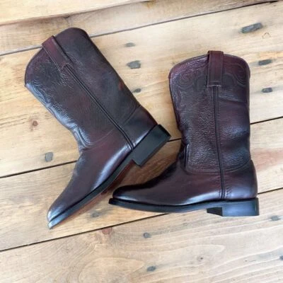 Vintage Ben Miller Collection Western Boots Mahogany Brown Shiny Women's 6 - Image 1 of 4