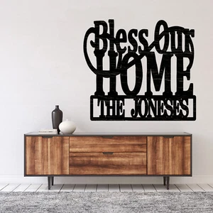 Bless Our Home cut out Wood plaque sign,wood Crafts,Craft supply, home decor - Picture 1 of 6