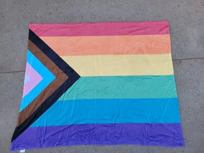 Progressive Pride Flag Throw Blanket 50"x60" - Image 1 of 4