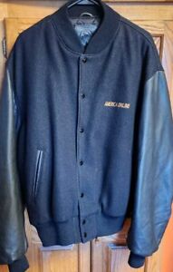 America Online AOL Leather Jacket Tech 5 Million Member Gift 1996 Men's XL WOOL