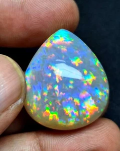 Top Grade Natural Ethiopian Fire Opal Cabochon Luxury Fire Opal Rainbow Fire - Picture 1 of 8