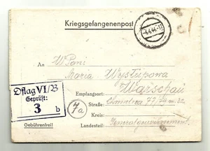 1944 POW (Kriegsgefangenen) Officers Camp Oflag VI/B Letter From Prisoner . - Picture 1 of 3