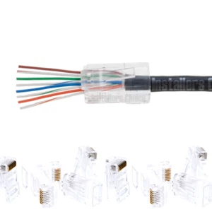 Paquete de 1000 conectores de cable UTP enchufe modular de red Cat6 RJ45 paso final a través de EZ - Imagen 1 de 7