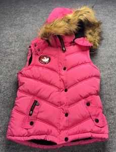 Canada Weather Gear Women's Size Large Pink Puffer Vest Removable Hood - Picture 1 of 14