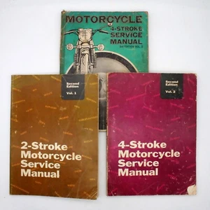 2-Stroke and 4-Stroke Motorcycle Service Manual 1968 2nd Ed Vol. 1 & 2 + BONUS - Picture 1 of 14