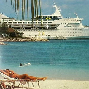 Norwegian Caribbean Lines Ship Advertisement Chrome Postcard - Picture 1 of 7