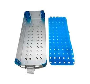 Scatola vuota in alluminio con tappetino in silicone strumenti chirurgici veterinari - Foto 1 di 5