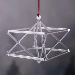 CVNC 6'' Merkaba Star Clear Crystal Singing Pyramid for Sound Healing Bath Reiki - Picture 1 of 8