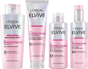 L'Oréal Elvive Glycolic Gloss Set - Shine Boost Shampoo, Conditioner & Serum - Bild 1 von 4
