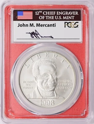 1998-S Black Revolutionary War Patriots Silver Dollar NGC MS-70 Mercanti POP 18 - Image 1 of 4