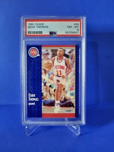 1991 Fleer Basketball Isiah Thomas #64 Detroit Pistons HOF PSA 8 - Picture 1 of 3