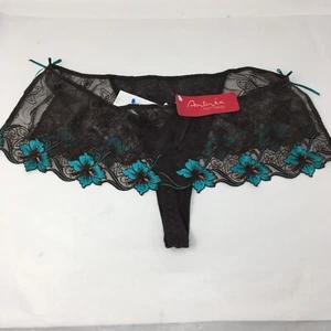 Tanga Antinea By Lise Charmel para mujer talla 14 negro ribete de encaje bordado transparente - Imagen 1 de 5