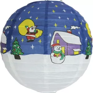 TtS 1 5 10pcs XMAS Round Paper Lanterns Lamp Shade Xmas Party Christmas Decor - Picture 1 of 1