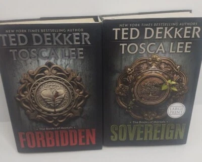 Lot Of 2 THE BOOKS OF MORTALS Series, Tosca Lee & Ted Dekker, HCDJ  - Image 1 of 4