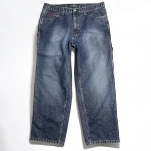 Jeans holgados vintage Y2K US Polo Assn 38x30 pierna ancha carpintero grunge patinador años 90 - Imagen 1 de 9