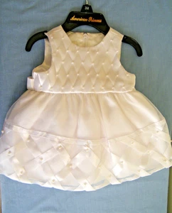 Vestido Princesa Americana Niñas con Perlas Imitadas y Cinta Corpiño y Falda 3M - Imagen 1 de 6