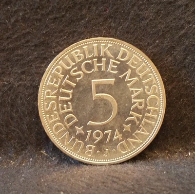 1974-J Germany (West) silver 5 Mark, Hamburg mint, mint set UNC, KM-112 (GE2) - Image 1 of 4