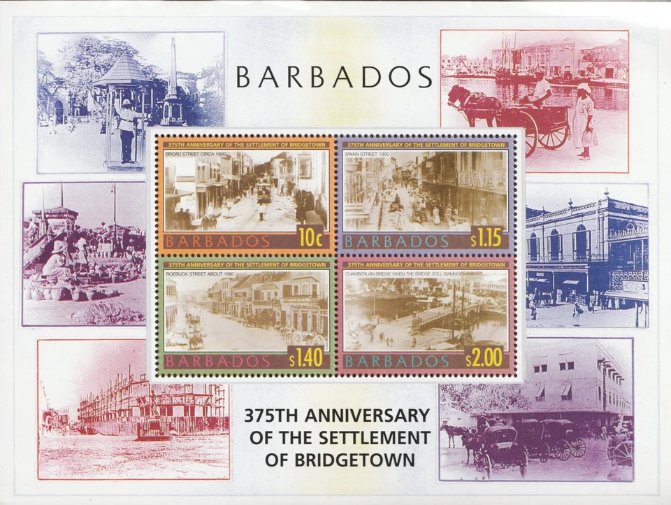 2003 Barbados Sc# 1050a m/s - Bridgetown 375th Anniversary. MNH Cv$8.25 - Image 1 of 1