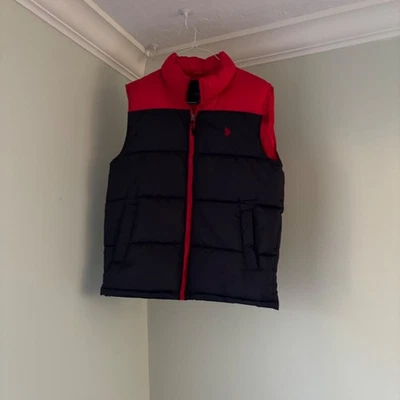US Polo Assn Blue & Red Puffer Vest Jacket Mens Size M Fashion Trendy Preppy - Image 1 of 4