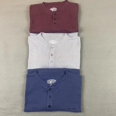 Рубашка мужская Big Dogs XL Henley лот из 3 футболок с длинным рукавом повседневная эластичная - Изображение 1 из 4