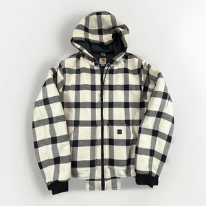 CARHARTT Jacket Buffalo Plaid Wool Black And Off White Womens Size 2XL (20) - Picture 1 of 19