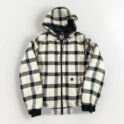 CARHARTT Jacket Buffalo Plaid Wool Black And Off White Womens Size 2XL (20) - Image 1 of 4