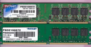 2GB 2x1GB DDR2-667 PATRIOT PSD21G6672 PS000200 PC2-5300 DESKTOP RAM MEMORY KIT - Picture 1 of 2