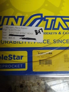 Sunstar - 5-357751BK - Works Triplestar Aluminum Rear Sprocket, 51T - Black R17 - Picture 1 of 2