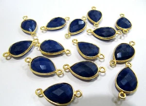 2 piezas Conector Briolette en forma de pera de zafiro azul 10x14 mm para hacer joyas - Imagen 1 de 4