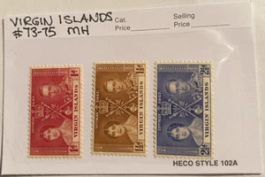 Virgin Islands Sc#73-75, MH,  Coronation 1937 Queen Elizabeth & King George VI - Picture 1 of 1