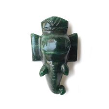 Ganesha Head Green Aventurine 53.3 mm Idol figurine statue Semi Precious Crystal