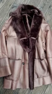MARC CAIN DAMEN SHEARLING, TOSCANA LAMMPELZ MANTEL GRÖßE46-48 BRAUN wNEU - Bild 1 von 7