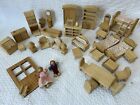 Plan Toys Wood Dollhouse Furniture LOT 35+ Pieces With Dolls