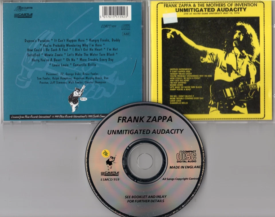 Frank Zappa The Mothers Of Invention  CD UNMITIGATED AUDACITY 1991 UK Jazz Rock - Bild 1 von 1