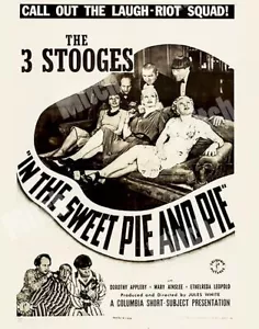 THE THREE STOOGES IN THE SWEET PIE 1941 MOE LARRY CURLY 11 X 14 POSTERKARTE - Bild 1 von 1