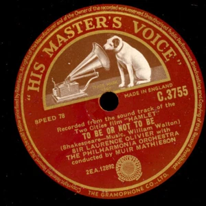 SIR LAURENCE OLIVIER spricht "Hamlet-Monolog" To be or not to be 78rpm G2943 - Picture 1 of 2