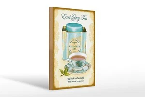 Holzschild Tee 20x30 cm Earl grey Tea black tea bergamot Deko Schild wooden sign - Bild 1 von 4